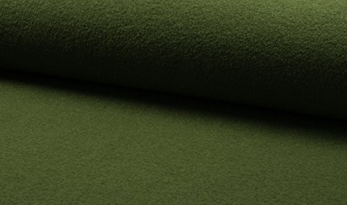 FABRICS-CITY Olive Noble FULLED Loden Fabric 620G 100% Wool Material, 4548