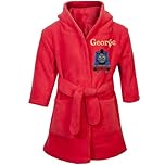 Oh Sew Simple Thomas Train Luxury Personalised & Applique Super Soft Fleece Dressing Gown/Bathrobe RED - Available in 5 Sizes (1-2 Years)