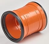 110MM Orange Underground Pipe Fittings, Push Fit Fittings Double Socket Coupler Straight