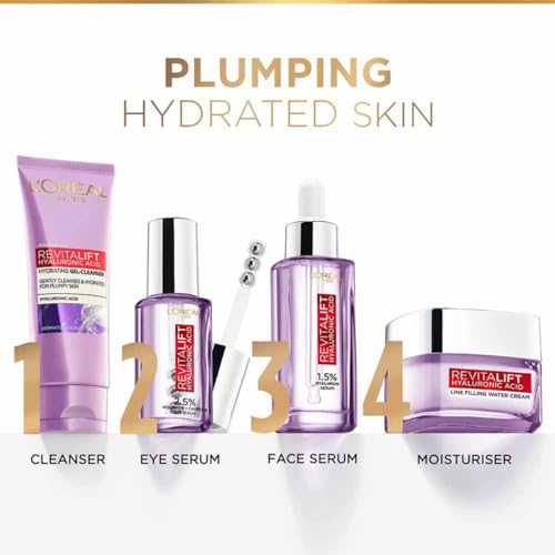 Image of L'Oreal Paris Revitalift Gel Cleanser, For Fresh, Hydrated & Youthful Skin, Gentle Cleansing and Hydration, Creamy & Fine Foam, Fast Efficacy Formula, Gel technology with Hyaluronic Acid, 100 ml