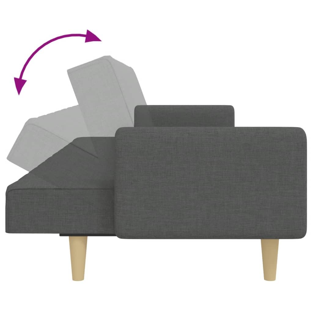Homgoday Sofá Cama de 2 plazas con Taburete Tela Gris Oscuro, Sillones de Televisión, Sofás de Descanso Relax, Sofas De Salon, Hogar Sofa Muebles，Asientos Tapizados para Salón