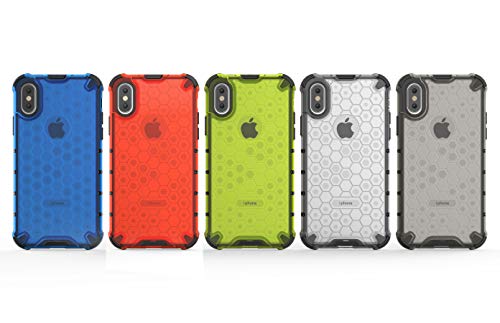 Image of Glasgow Back Case Cover Compatible with Apple iPhone X (Honeycomb Pattern) - Transparent