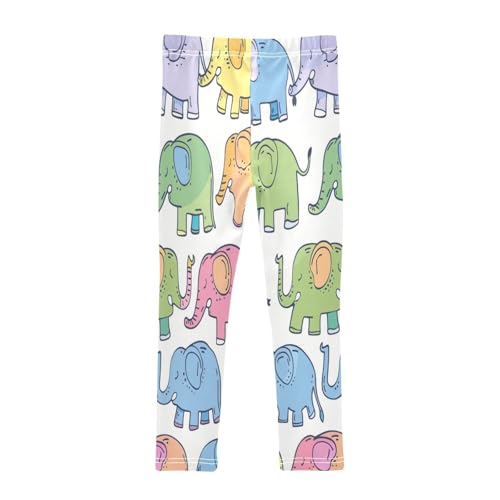 Bolaz Toddler Girls Leggings Printed Yoga Pants Leggings Green Pink Blue Elephant for Kids2