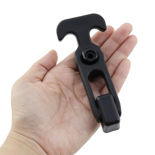 Image of T Tulead Black Flexible T-Handle Draw Lathes Rubber Draw Hasp Latch Cooler Replacement Hatch Latch 110x46mm, 4PCS with Screws
