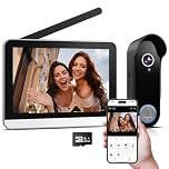 XPJ Wireless Doorbell Camera with 7" Screen Monitor Smart Video Door Phone Intercom System 1080P WiFi Front Door Bell Two-Way Audio, Night Vision, Motion Detection, Support Tuya App