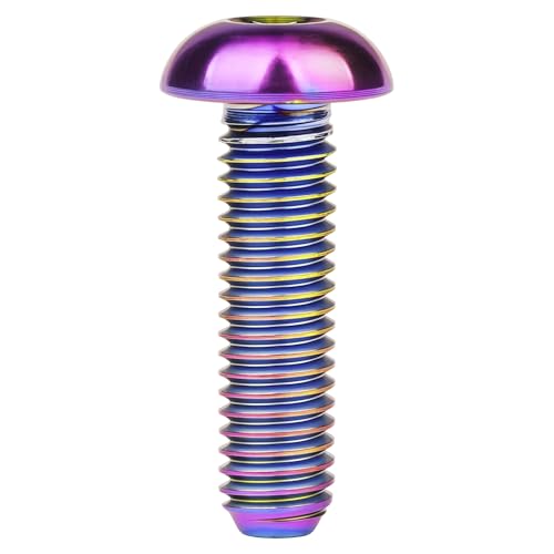 Image of Titanium Bolt M4x6 8 10 12 15 20mm Hex Head Screws for Bicycle Pack of 4 (Rainbow, M4x15mm)