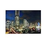Yokohama Minato Mirai 21 Poster mit Wolkenkratzern und 