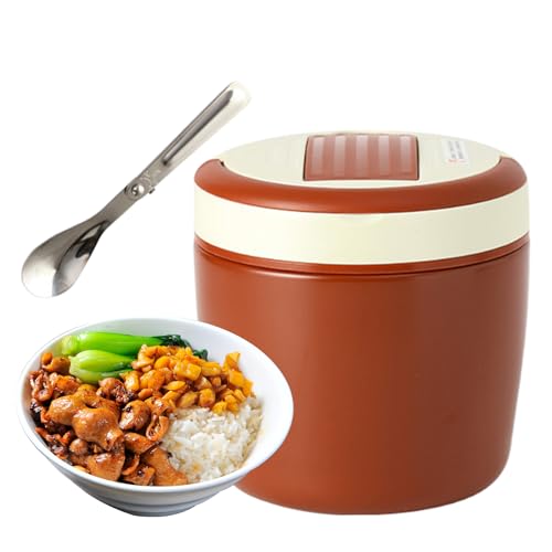 Genérico Cajas de comida isotermas, 1,2 L, cuencos de acero inoxidable, gran apertura, impermeable, recipientes para comida térmica, para picnic, deportes al aire libre, camping, senderismo, viajes