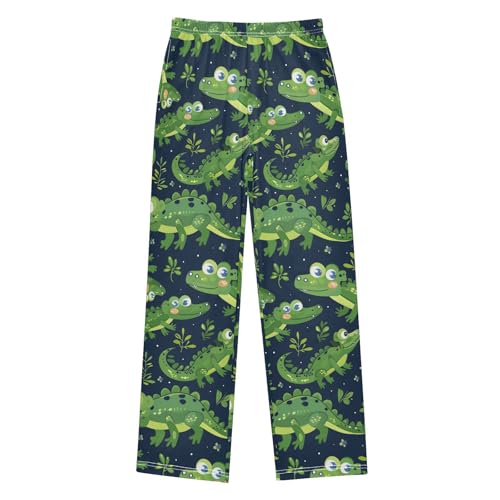 Pajama Pants Crocodile Green Leaves Long Sleep Pants Lounge Bottoms