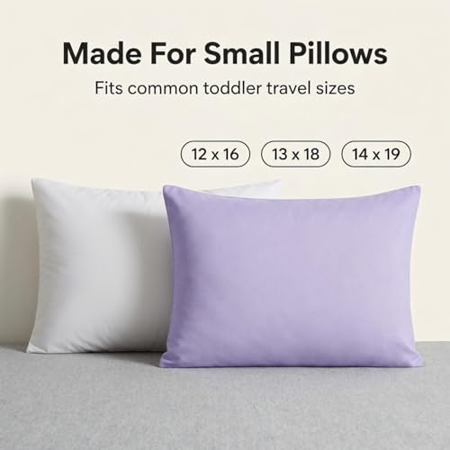 Image of 2-Pack Toddler Travel Pillowcases -100% Soft Microfiber, Breathable and Hypoallergenic - 14 inch by 20 inch Kids Pillowcases fits Pillows 14x19, 13x18 or 12x16, Solid Purple
