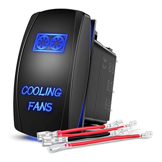 Nilight Cooling Fans Rocker Switch Led Light Bar 5Pin Laser On Off SPST switches 20A/12V 10A/24V Blue with Jumper Wires Set for Cars Trucks RVs