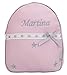 Borda y más Mochila Infantil de Polipiel - Mochila Personalizable para Bebé - Modelo Sydney - Color Rosa + Gris - Medidas 28 x 24 x 11 cm - Personalizar Regalos - Handmade - Hecho en España - Nenel