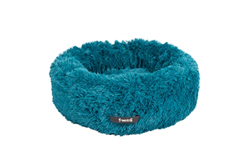 Freedog Cama Donut Antiestres para Perros y Gatos de Todas Las Edades (50 cm, Azul) Cover