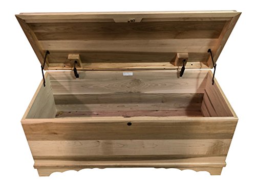 46" Cedar Hope Chest with Waterfall Top – Amish Cedar Chest w/ Anti-Slam Hinges – Hope Chest with lock – Blanket Chest - Cedar Chests and Trunks for Blankets (Brown Maple, Natural Stain, 46" Long) - Thumbnail 6