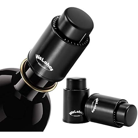 Wine Stoppers,Vacuum Wine Bottles Stopper,WeLohas Wine Preserver with Time Scale,Wine Lover Gifts (2 Pack) Cover