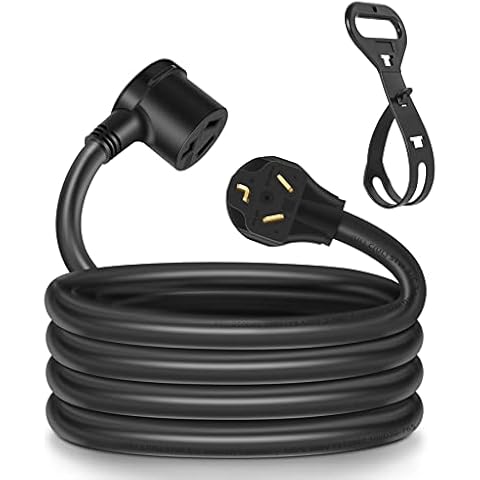 3 Prong Dryer Extension Cord 10 Feet,NEMA 10-30P to 10-30R Heavy Duty STW Extension Cord,30Amp 125V/250V 10-AWG Gauge,Black Cover