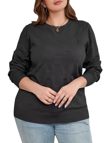 MONNURO Plus Size Sweaters for Womens Fashion Knit Long Sleeve Pullover Fall Tops Casual Shirts4