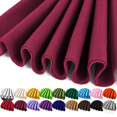 Image of IONTACH 36 inch X 36 inch Burgundy Soft Felt Fabric 1.6mm Thick