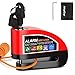 Price comparison product image Anykuu Brake Disc Lock Motorcycle Lock Alarm 110 dB Loud Disc Lock Motorcycle Lock 7 mm Pushdown with 1.5 m Reminder Cable and Lock Bag for Motorcycle Bicycle