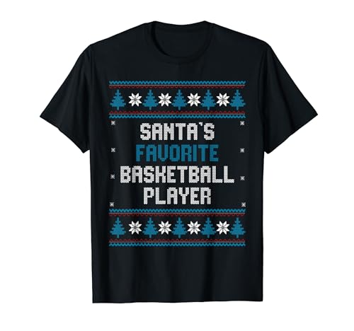 Santas Favorite Basketball Player - Christmas Basketball T-Shirt
