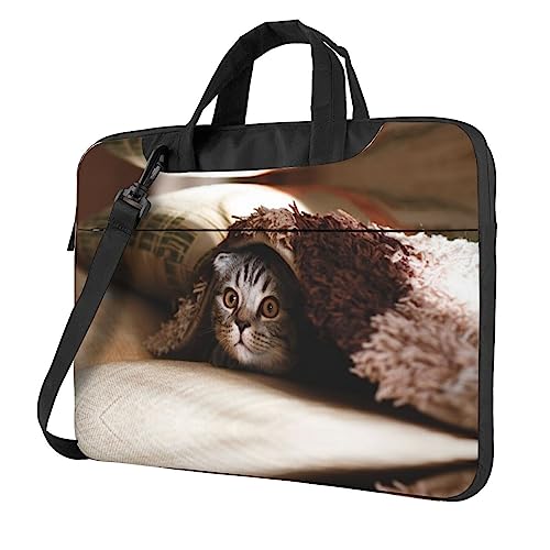Sacoche bandoulière ordinateur portable 13 14 15.6 pouces imprimé chat