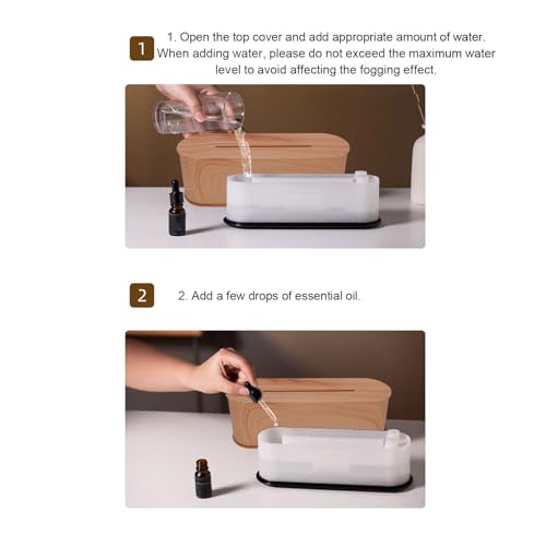 Difusor aromático eléctrico con luces LED de fuego y humidificador miniatura 3