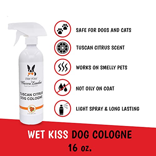 Colônia Wet Kiss Dog da Warren London – Desodorizante natural com cheiro e eliminador de odor para a