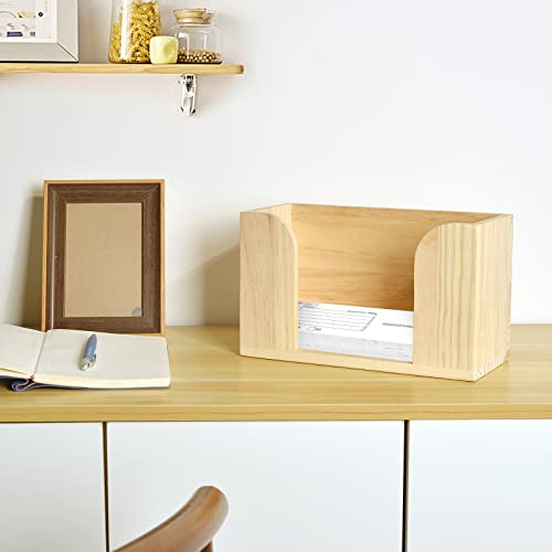 Wooden Deposit Ticket Holder Deposit Slips Organizer 11" L X 4.9" W X 6.5" H Cashier Pad Rack Desk Paper Holder For Deposit Slips,Checks,Tickets, Receipts,Forms,Vouchers #TOP4
