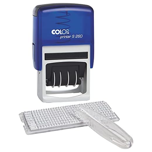 Colop Printer S260 D-I-Y självfärgande text- och datumstämplar 2 rader texttryckstorlek 45 x 24 mm röd/blå