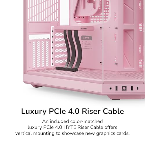 Image of HYTE Y70 Modern Aesthetic Gaming PC Case -Panoramic Glass | High-Airflow Design | Cable Management | Dual Chamber ATX Mid-Tower Chassis | 10 Fan Capacity | Luxury PCIe 4.0 Riser Cable- Strawberry /Pink
