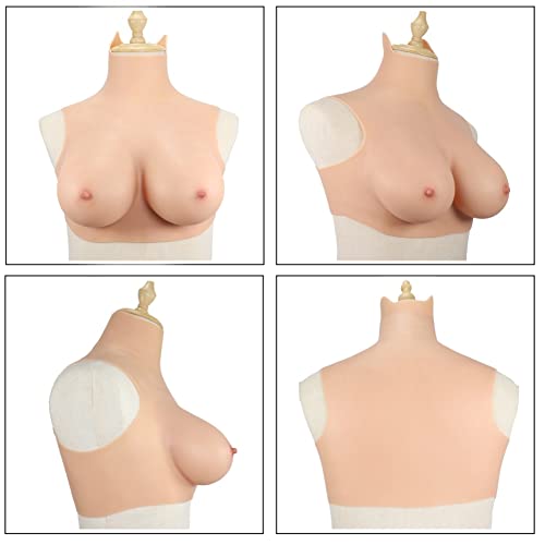 Crossdresser Silicone Breast Forms Fake Boobs Breastplate for Drag Queen Transgender B-I Cup (Silicone-Filled Breast Plate)2