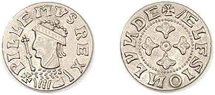 The Broken Token Prop Coins - 30mm Silver Middle Ages Themed Replica Coins Pack of 9, Historical Prop and Novelty Coins Middle Ages Themed 9 Silver Medium