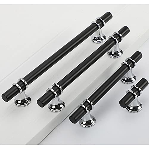 Dreneco 2 Pack Cupboard Handles Zinc Alloy Kitchen T Bar Handle Drawer Wardrobe Cabinet Furniture Door Pulls Knobs (128mm Hole centres - Image 2