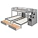 Harper & Bright Designs Bunk Beds with Stairs and Drawers, Twin Over Twin&Twin Triple Bunk Bed for 3 Kids for Kids,Teens, Adults, No Box Spring Needed (Gray)