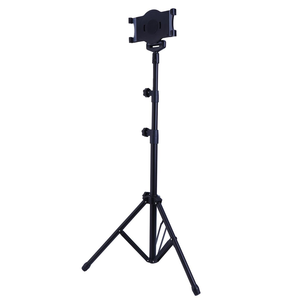 Homoyoyo Soporte para Trípode para Tableta Giratorio, Ajustable, Telescópico, a 10 Pulgadas, Aleación de Aluminio y Pc, Negro, Almohadilla Antideslizante