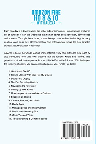 Amazon Fire HD 8 & 10 with Alexa: Easy User Guide to Use Your All-New Fire HD Tablet with Alexa to t