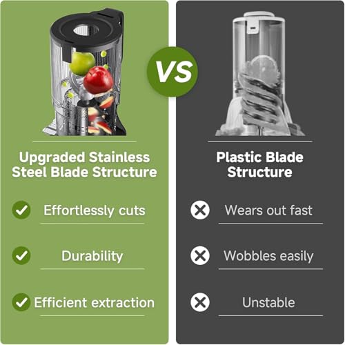 8 In 1 Cold Press Juicer Machines, 3L Blender, 800W Smoothie Maker & Coffee Grinder, large capacity Cup, 2L mincer, Removable Stainless Steel Blades, Durable Stainless Steel Juicer for Whole Fruit - Image 2