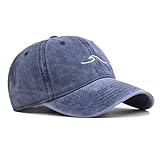 URTAODFE Gorra de béisbol bordada ondulada lavada, gorra de camionero de algodón para papá, regalo, gorra de lengua de pato para pareja, azul marino, L