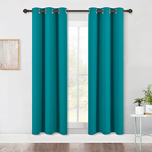 NICETOWN ROM Darkening Curtains 72 inch Length 2 Panels, Thermal Insulated Grommet Blackout Curtains for Modern Casual Elegant Bedroom Kids Room Theme