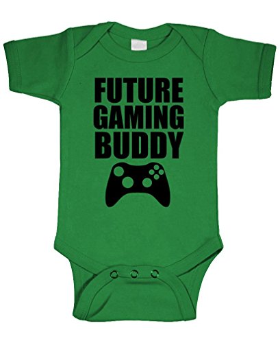 Live Nice FUTURE GAMING BUDDY - gamer daddy - Cotton Infant Bodysuit, 6m, Green