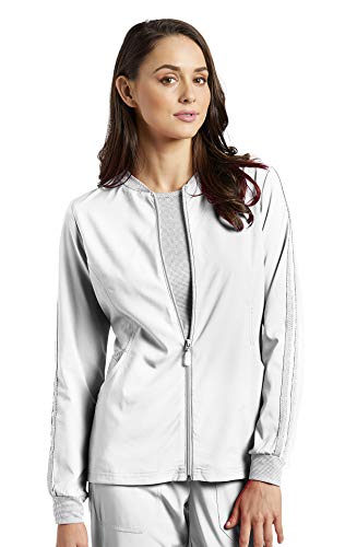 White Cross Fit Women's 957 Front Zip Jacket-White-Large #TOP13