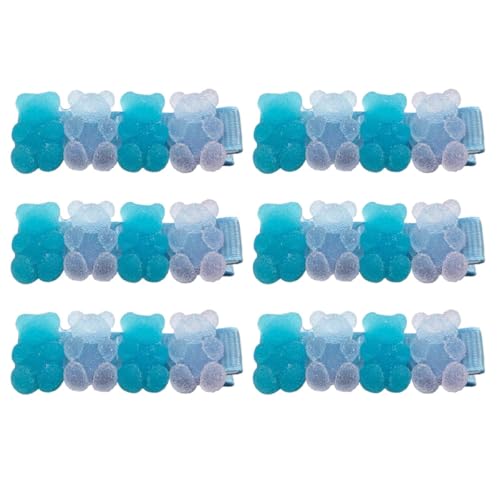 OKUMEYR グミベアヘアクリップ 女子用ヘアバングクリップ 髪跡が残らない多用途ヘアピン ヘアデコレーションして前髪や長い髪スタイリング