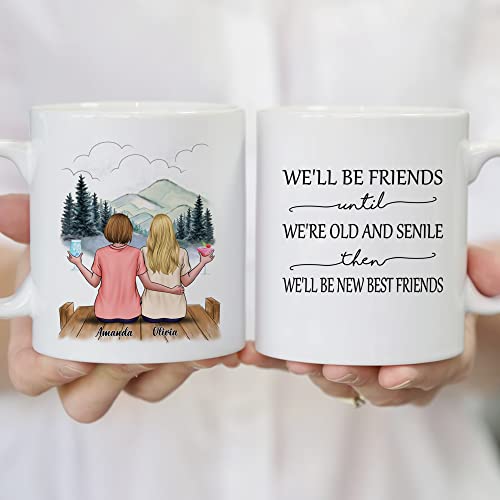 Gossby-Personalized-Friend-Mug-Custom-Gift-for-Female-Best-Friend-with-Design-Name-Christmas-Birthday-Friendship-Besties-Gift-for-Women-Well-Be-Friends-Until-Were-Old-Senile-2-BFFs