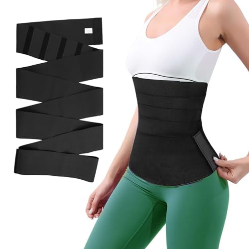 Women Waist Trainer Belt,Tummy Control Waist Trainer Tape,Weight Loss Waist Trainer Tape,Waist Shaper Trimmer,Women Lumbar Shaper Trimmer,Adjustable Shaper Waist Belt (Black 13cm/5m)