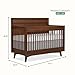 Evolur Loft Antilia Mid-Century 4-in-1 Crib in Walnut, Greenguard Gold & JPMA Certified, Baby Crib Converts to Toddler Bed, Daybed & Full Bed
