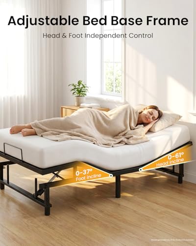 Image of Mixcous Adjustable Bed Base - Electric Queen Adjustable Bed Frame with Zero Gravity, Head & Foot Lift, Remote Control, Quiet Motor, Compatible with Memory Foam & Hybrid Mattresses, Easy Assembly