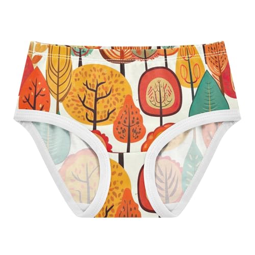 Colorful Toddler Underwear Floral 2t Cotton Little Girl Panties Watercolor Autumn Forest Trees Fall Briefs Underpants