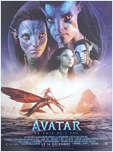 Générique Affiche Cinéma Originale Avatar 2 la voie de l'eau (Petit Format 53x39 cm ROULEE)...