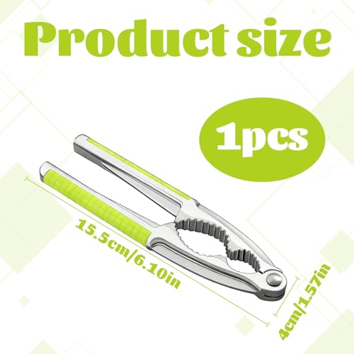1 PCS Metal Nutcracker,Nut Crackers Heavy Duty Walnut Nut Opener with Non-Slip Handle,Multifunctional Nut Cracker for All Nuts Almonds Hazelnut Pistachios(Green) - Image 3