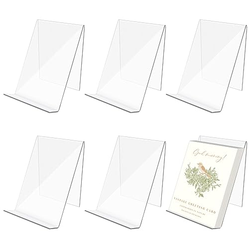 Présentoir de Livres, 6Pcs Présentoirs Chevalets de Table, Présentoir de Table en Acrylique, Présentoir Acrylique Transparent, Support de Présentation pour Bibliothèque, Classe, Maison et Bureau